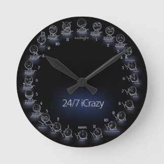 "iCrazy" Internet Geek 24 Stunden Zeitplan Wall Cl Runde Wanduhr