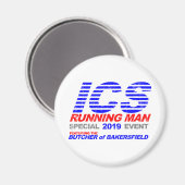 ICS Running Man verblasst Magnet (Vorderseite/Rückseite)