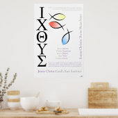 Icthus Fish Symbol Englisch Rechtschreibung Poster (Küche)