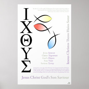 Icthus Fish Symbol Englisch Rechtschreibung Poster