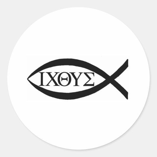 ICTHUS RUNDER AUFKLEBER (Vorderseite)