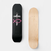 Icthus u. Kreuz Skateboard (Vorderseite)