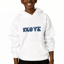 ICTHYS Kapuzenpullover mit Bibelzitat auf der Rück