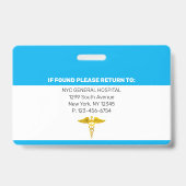 ICU| Intensive Care Unit Employee Foto ID Ausweis (Back)