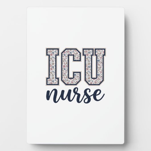 ICU-Krankenschwester Floral Varsity-Shirt Design_1 Fotoplatte (Vorderseite)