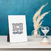 ICU-Krankenschwester Floral Varsity-Shirt Design_1 Fotoplatte (Seite)