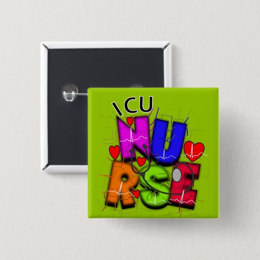 ICU Krankenschwester-Geschenke, künstlerischer QRS Button (Vorne & Hinten)