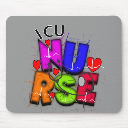 ICU Krankenschwester-Geschenke, künstlerischer QRS Mousepad (Vorne)