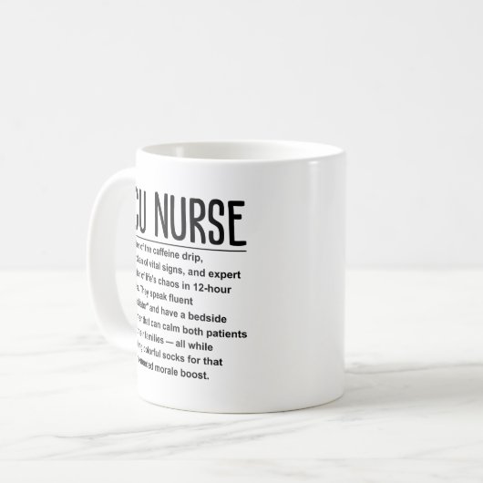 ICU-Krankenschwester Kaffeetasse (Vorderseite Links)