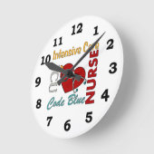 ICU - Krankenschwester Runde Wanduhr (Winkel)