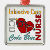 ICU - Krankenschwester Silbernes Ornament (Vorne)