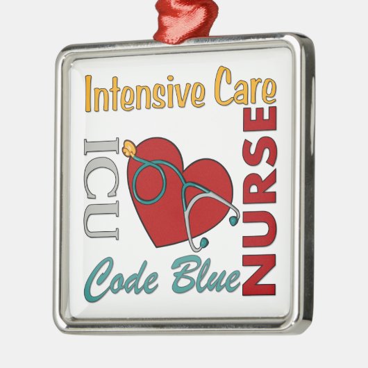 ICU - Krankenschwester Silbernes Ornament (Links)