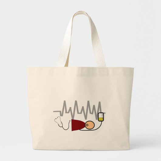 ICU Krankenschwester-Taschentasche Jumbo Stoffbeutel (Vorne)