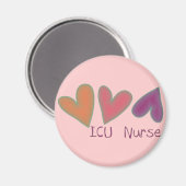 ICU Nurse 3 Herz Magnet (Vorderseite/Rückseite)