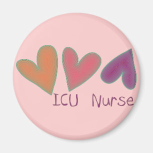 ICU Nurse 3 Herz Magnet