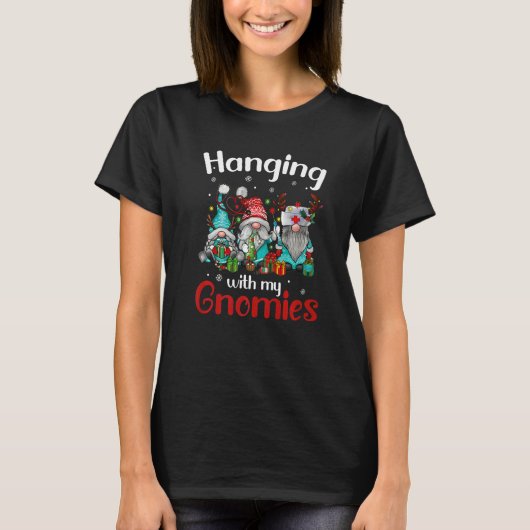 ICU Nurse Christmas Gnomes Hanging With My Gnomies T-Shirt (Vorderseite)