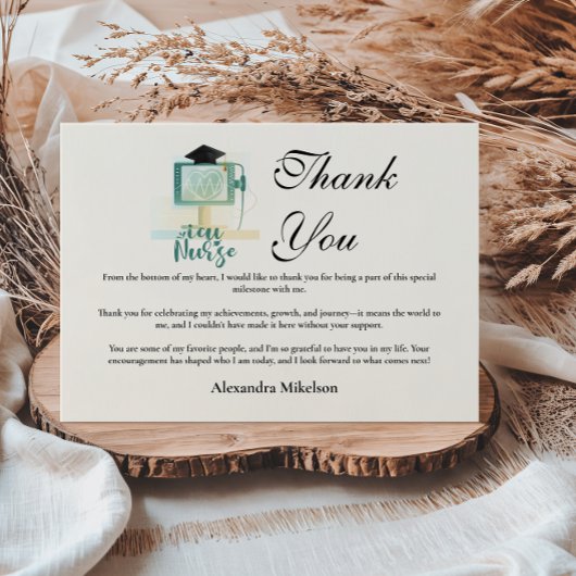 ICU Nurse Graduation Party Dankeskarte