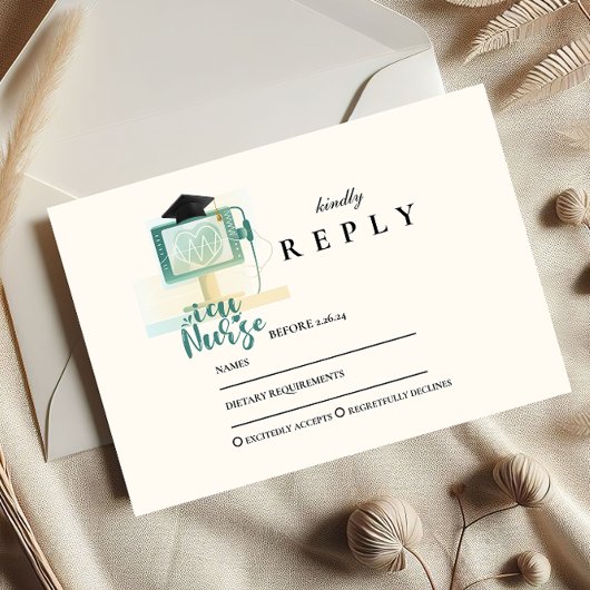 ICU Nurse Graduation Party RSVP Karte