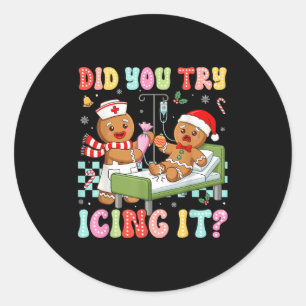 Icu Nurse haben Sie versucht, es Weihnachten Retro Runder Aufkleber