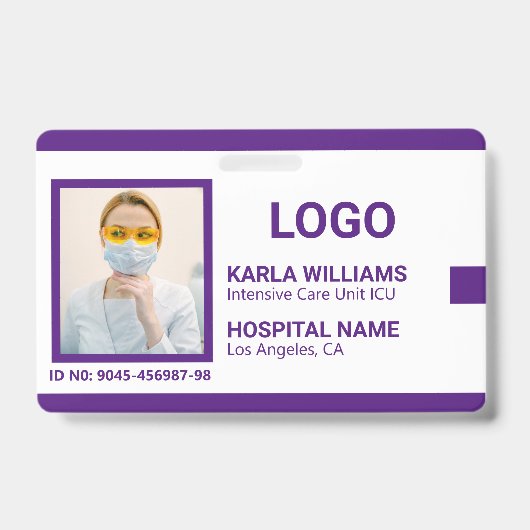 ICU Nurse ID Foto Vorlage 2 Ausweis (Vorderseite)