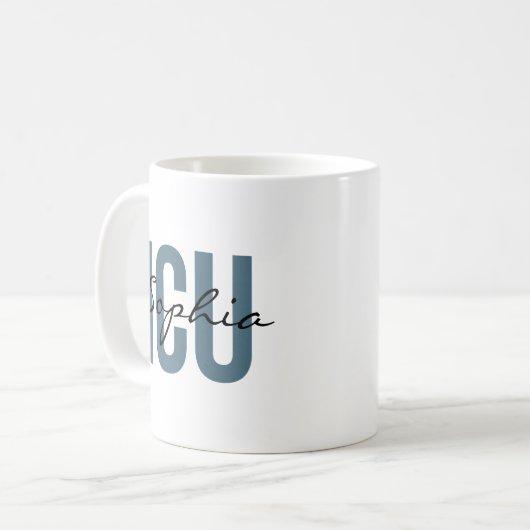 ICU Nurse Personalized Name Minimalist Typography Kaffeetasse (Vorderseite Links)