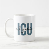 ICU Nurse Personalized Name Minimalist Typography Kaffeetasse (Links)