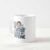ICU Nurse Powered By Caffeine Funny Nurse Coffee M Kaffeetasse (Vorderseite Links)