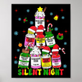 Icu Nurse Silent Night Profol Christmas Tree Merry Poster (Vorne)