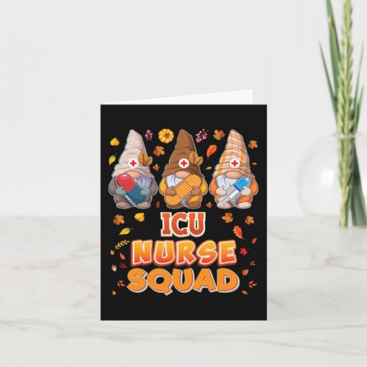 ICU Nurse Squad Gnomes Erntedank Dankbarer Fall Karte (Vorderseite)