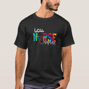 ICU Nurse Squad Watercol Liebe Stethoscope RN Nurs T-Shirt