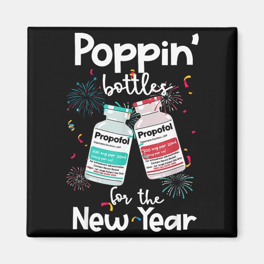 Icu Nurses New Year Eve 2025 Pn Bottles Cu Er Nurs Magnet (Vorne)