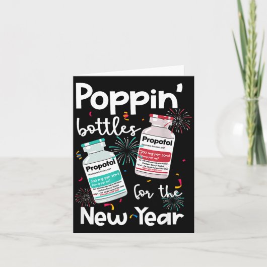 Icu Nurses New Year Eve Outfits Pn Bottles Cu Er N Karte (Vorderseite)