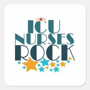 ICU Nurses Rock Quadratischer Aufkleber