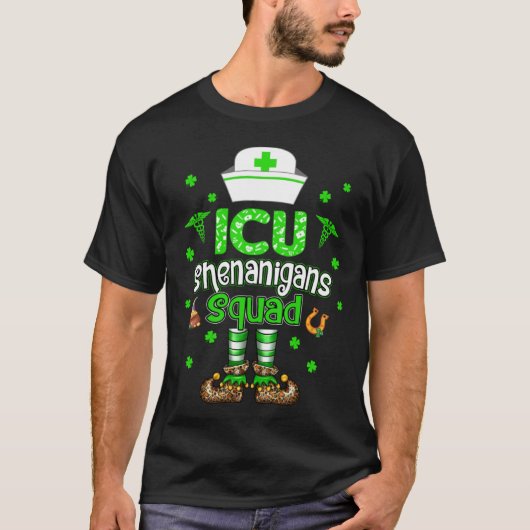 ICU Shenanigans Squad Family Group Nurse St Patric T-Shirt (Vorderseite)
