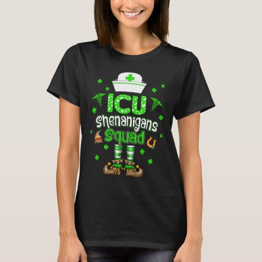 ICU Shenanigans Squad Family Group Nurse St Patric T-Shirt (Vorderseite)