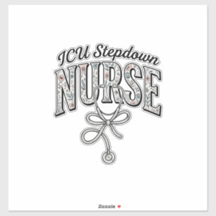 ICU Stepdown Krankenschwester Vintage Blumen Steth Aufkleber
