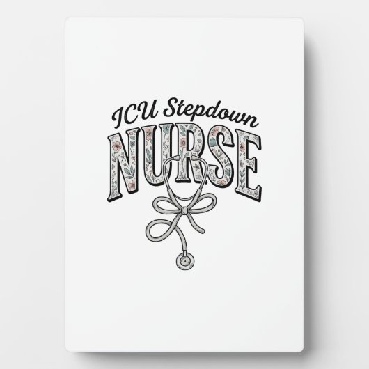 ICU Stepdown Krankenschwester Vintage Blumen Steth Fotoplatte (Vorderseite)