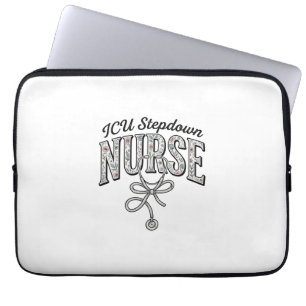 ICU Stepdown-Krankenschwester Vintage-Blumen-Steth Laptopschutzhülle