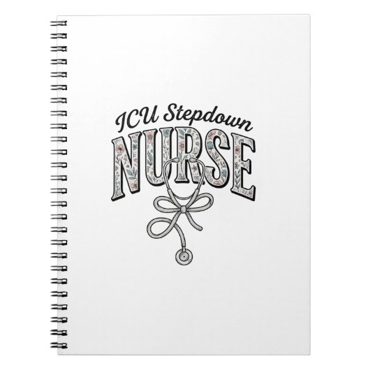 ICU Stepdown Krankenschwester Vintage Blumen Steth Notizblock (Vorderseite)