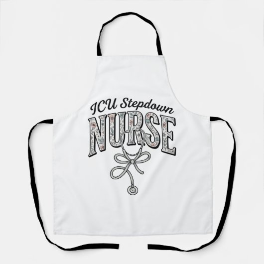 ICU Stepdown Krankenschwester Vintage Blumen Steth Schürze (Vorderseite)