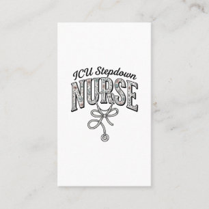 ICU Stepdown Krankenschwester Vintage Blumen Steth Visitenkarte