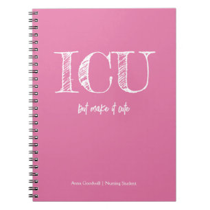 ICU Trendy minimalist rosa Krankenpflegeschüler Notizblock