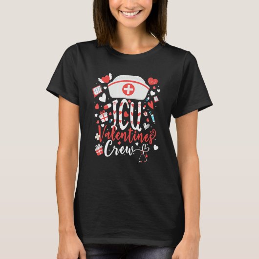 ICU Valentines Nurse Crew Family Group Nursing Lov T-Shirt (Vorderseite)