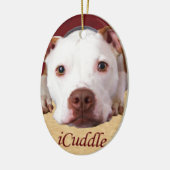 iCuddle Pitbull Keramik Ornament (Links)
