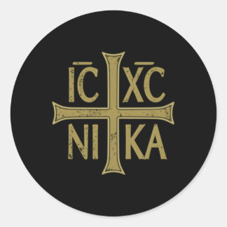 Icxa Nika Christogram Cross Orthodox Christlich Di Runder Aufkleber