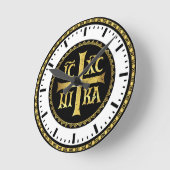 ICXC Jesus II Runde Wanduhr (Winkel)