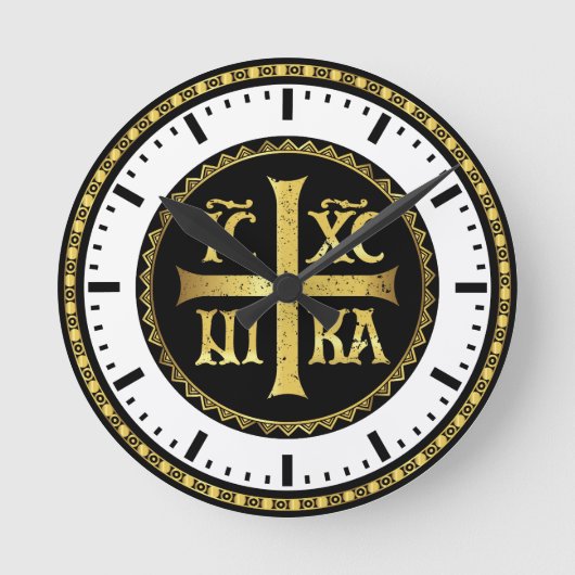 ICXC Jesus II Runde Wanduhr (Vorderseite)