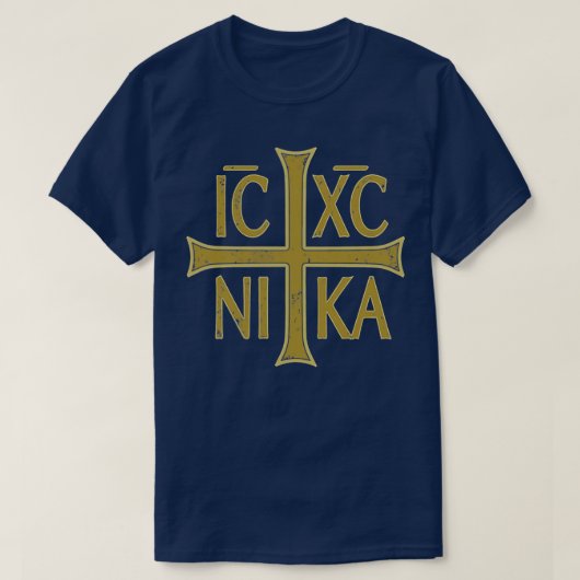 ICXC NIKA Christogram Cross Orthodox Christlich Di T-Shirt (Design vorne)