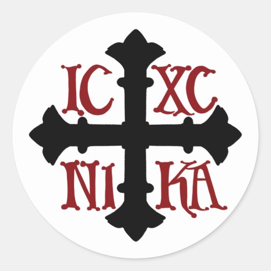 ICXC NIKA Rundstickerblatt Runder Aufkleber (Vorderseite)
