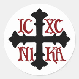 ICXC NIKA Rundstickerblatt Runder Aufkleber